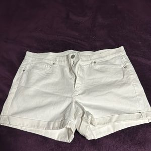 Loft white denim shorts